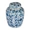 Hello Honey® 8'' Blue & White Ceramic Ginger Jar with Lid
